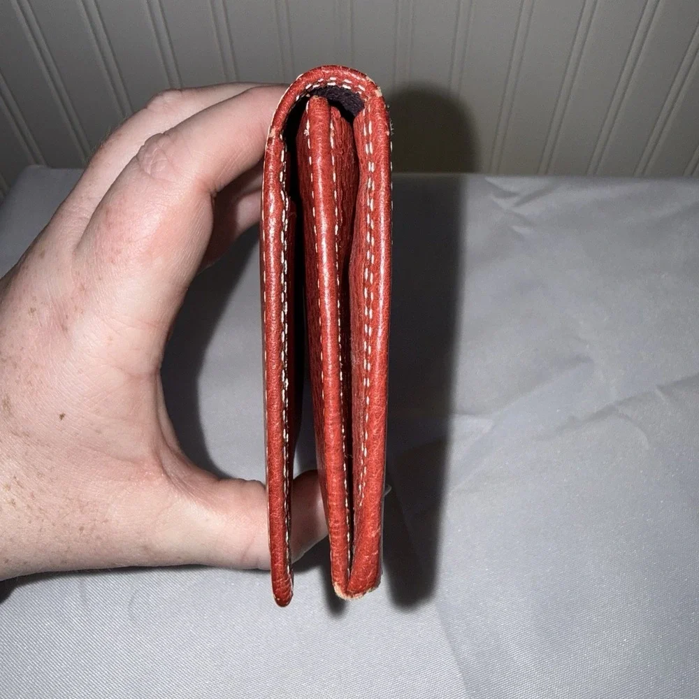 Paul Smith Unisex Red Leather Long Wallet Coin Change Purse Card Holder